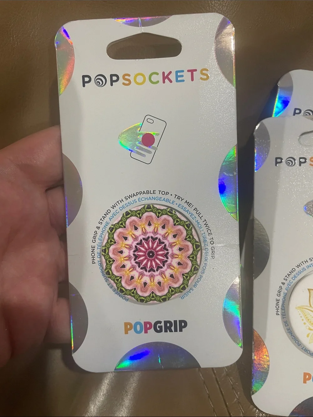 5 PopSocket PopGrip Phone Grips - White Packaging with Multicolor Designs